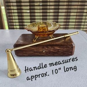 Vintage Brass Candle Snuffer Fostoria Candle Holder